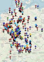 Deutschlandkarte mit Nadeln
